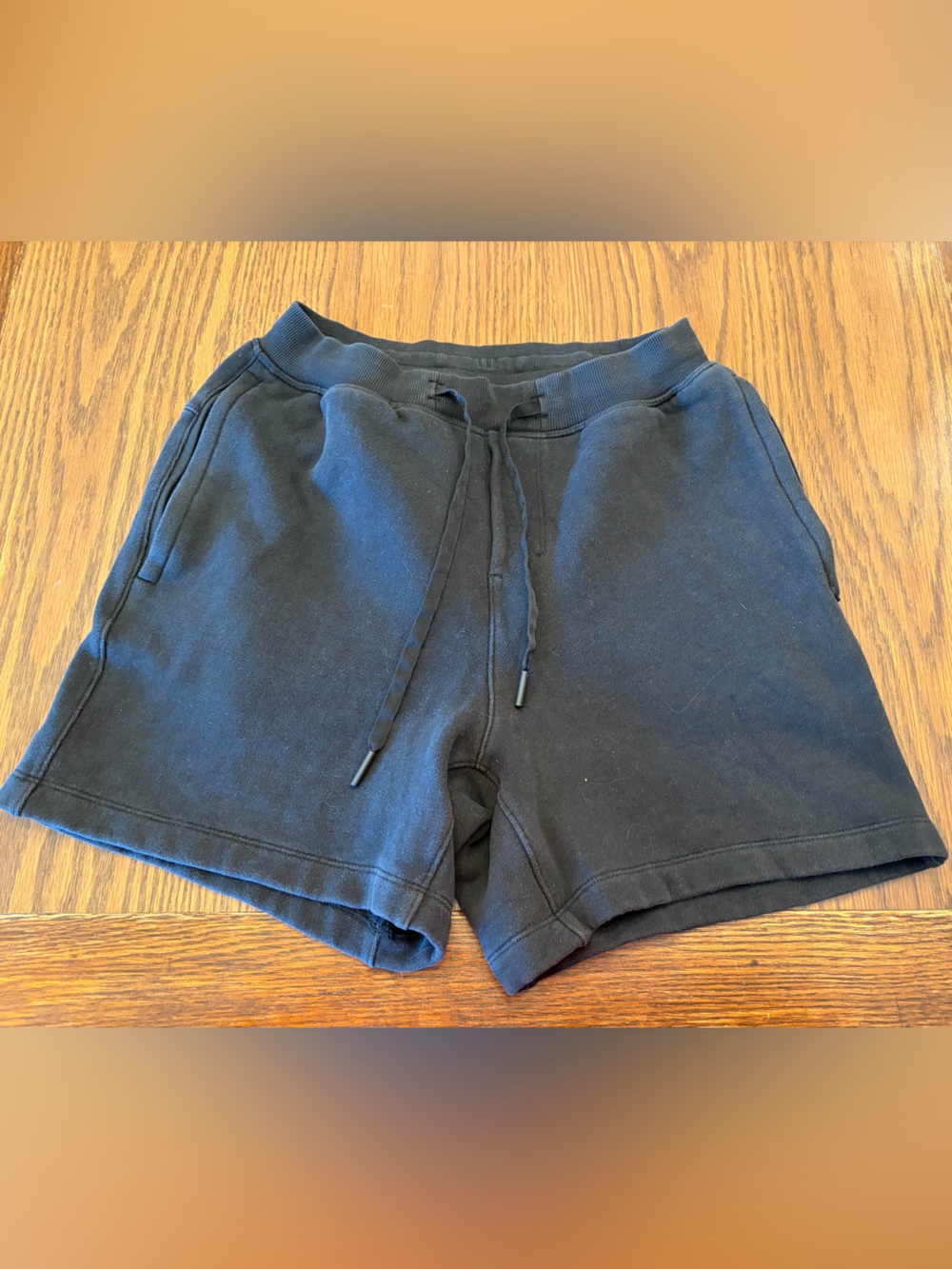 Lululemon Black Cotton Drawstring Sweat Shorts
